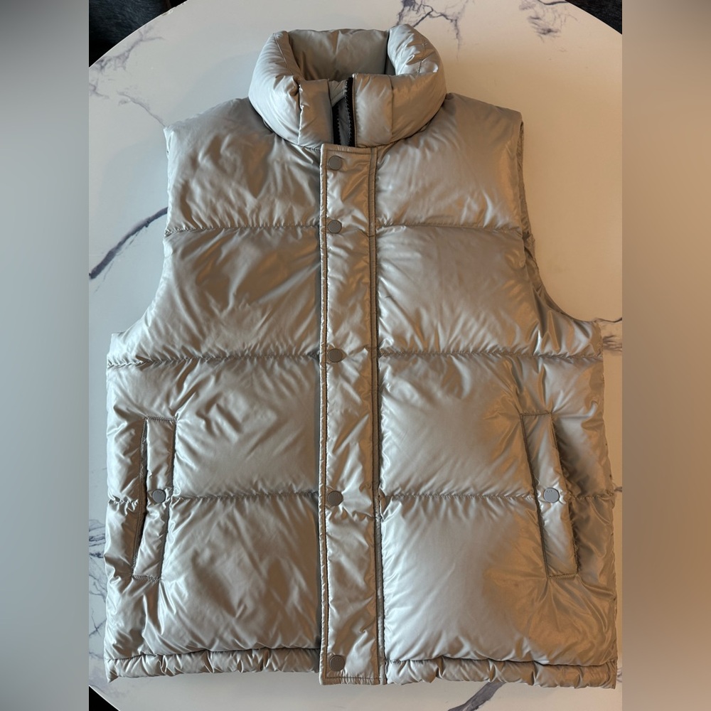 Aritzia Mr. Super Puff Vest in Glossy Grey